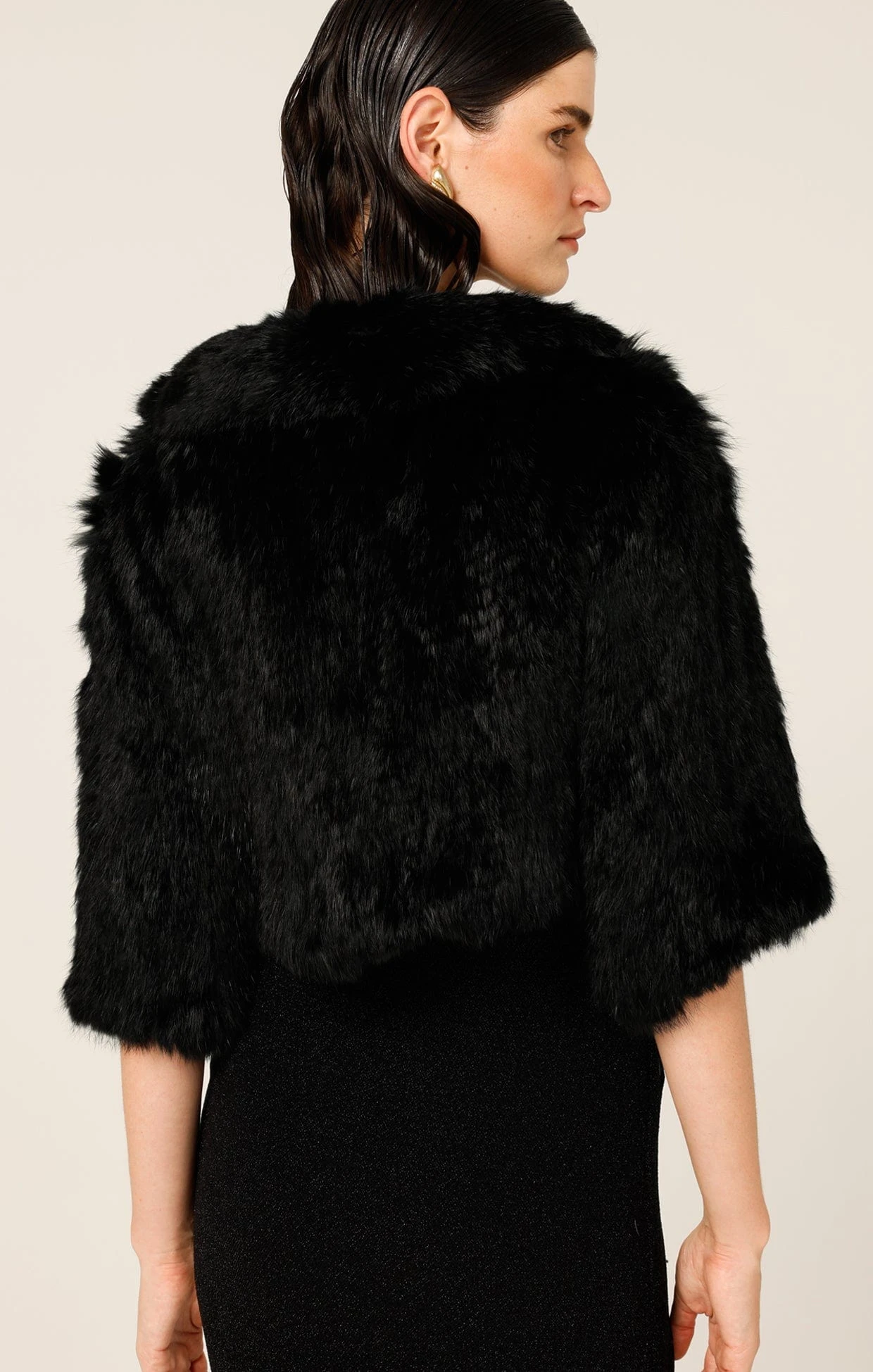 LUXE FUR BOLERO IN BLACK 8 LUXE FUR BOLERO IN BLACK - Image 6
