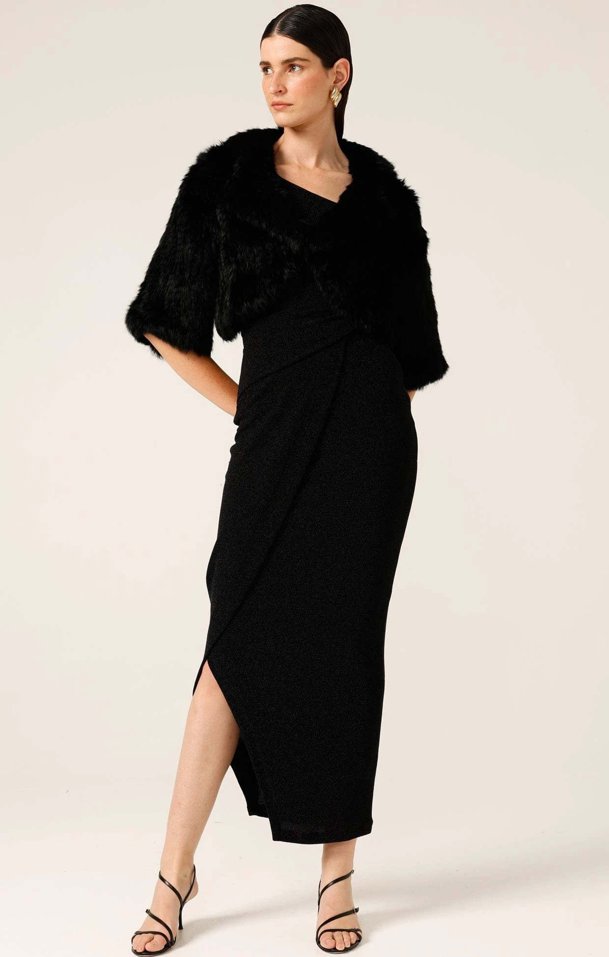 LUXE FUR BOLERO IN BLACK 7 LUXE FUR BOLERO IN BLACK - Image 5