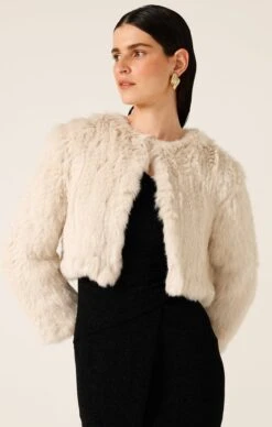 LUXE FUR JACKET IN STONE 10 LUXE FUR JACKET IN STONE -Clothing Discounts Shop LR LUXEFURJACKETINSTONEWITHVALEDICTORYDRESSINBLACK15 MADIA25