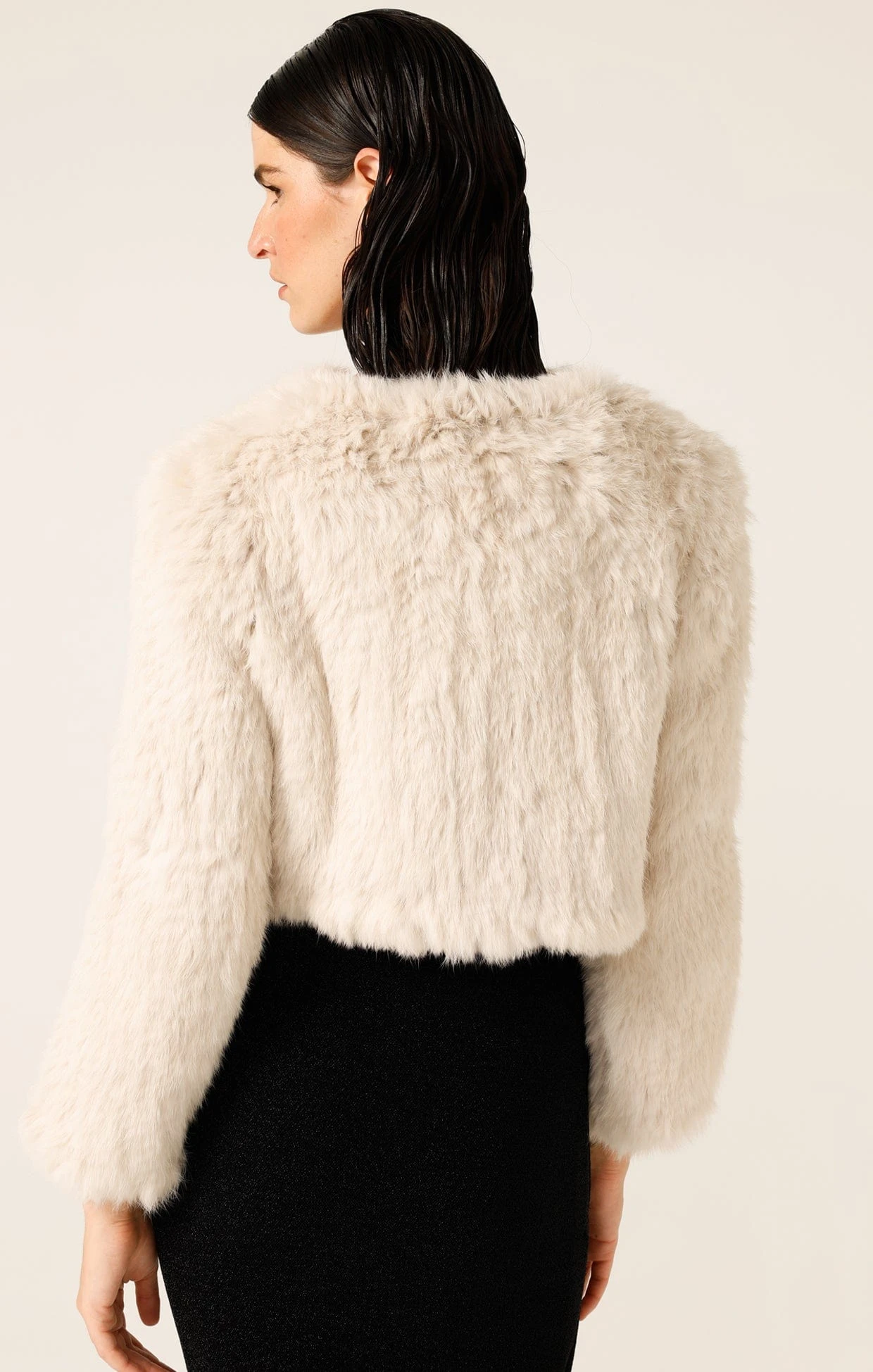 LUXE FUR JACKET IN STONE 8 LUXE FUR JACKET IN STONE - Image 6