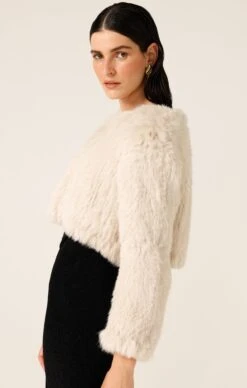 LUXE FUR JACKET IN STONE 12 LUXE FUR JACKET IN STONE -Clothing Discounts Shop LR LUXEFURJACKETINSTONEWITHVALEDICTORYDRESSINBLACK32 MADIA25