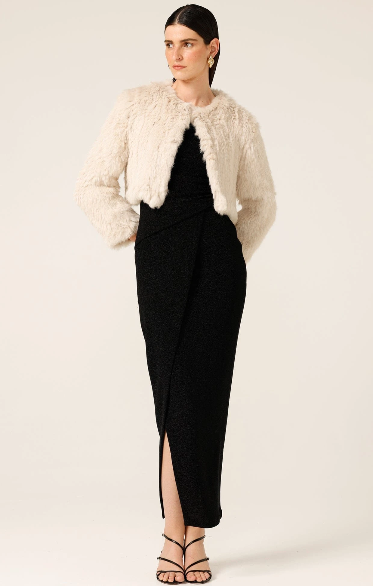 LUXE FUR JACKET IN STONE 4 LUXE FUR JACKET IN STONE - Image 2