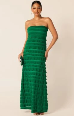MADDISON MAXI DRESS IN EMERALD -Clothing Discounts Shop LR MADDISONMAXIDRESSINEMERALDCURVE44 TERRILC25