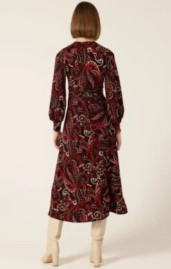 MARIE MIDI DRESS 14 MARIE MIDI DRESS -Clothing Discounts Shop LR MARIEMIDIDRESSINREDBLACKPAISLEY2 LILYWSK25