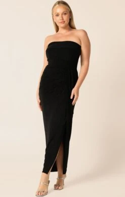 MERLE STRAPLESS MAXI DRESS IN BLACK 12 MERLE STRAPLESS MAXI DRESS IN BLACK -Clothing Discounts Shop LR MERLEDRESSINBLACKCURVE75 BLC25