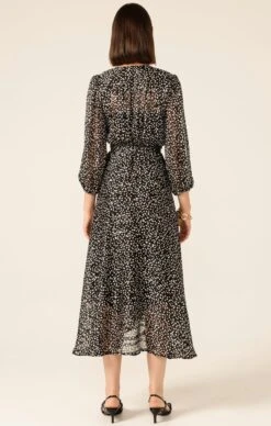 MOONLIT MAZE WRAP DRESS 22 MOONLIT MAZE WRAP DRESS -Clothing Discounts Shop LR MOONLITMAZEWRAPDRESSINBLACKWHITESPOT82 MADIA25