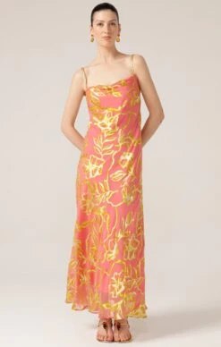 PEACH PHEASANT DRESS