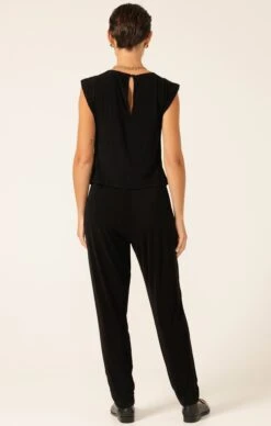 PLEATED SHELL TOP 16 PLEATED SHELL TOP -Clothing Discounts Shop LR PLEATEDSHELLTOPINBLACKWITHJERSEYDRAPEPANTINBLACKBACK7MIASKW25