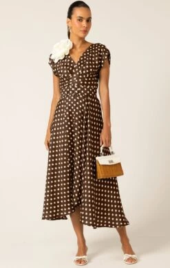 DOTTIE WRAP MIDI DRESS
