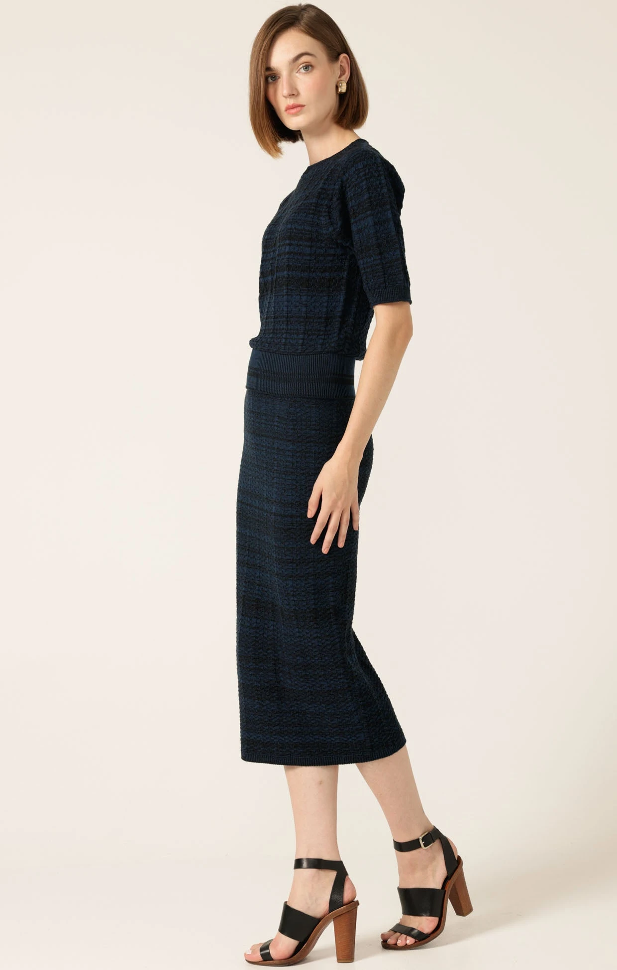 CHEVRON KNIT PENCIL SKIRT IN OCEAN BLACK 7 CHEVRON KNIT PENCIL SKIRT IN OCEAN BLACK - Image 6