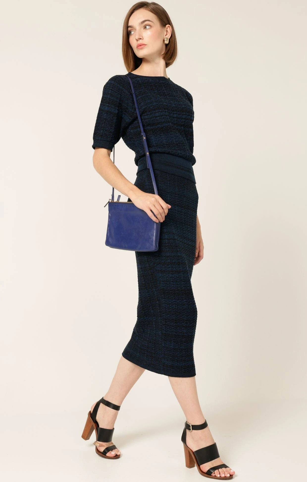 CHEVRON KNIT PENCIL SKIRT IN OCEAN BLACK 6 CHEVRON KNIT PENCIL SKIRT IN OCEAN BLACK - Image 5