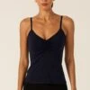 RUCHED GATHERED CAMI SLIP IN NAVY -Clothing Discounts Shop LR RUCHEDCAMIINNAVYWITHHALFSLIPINBLACK1 NINAS25