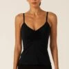 RUCHED GATHERED CAMI IN BLACK 2 RUCHED GATHERED CAMI IN BLACK -Clothing Discounts Shop LR RUCHEDCAMISLIPTOPINBLACK1 NINAS25