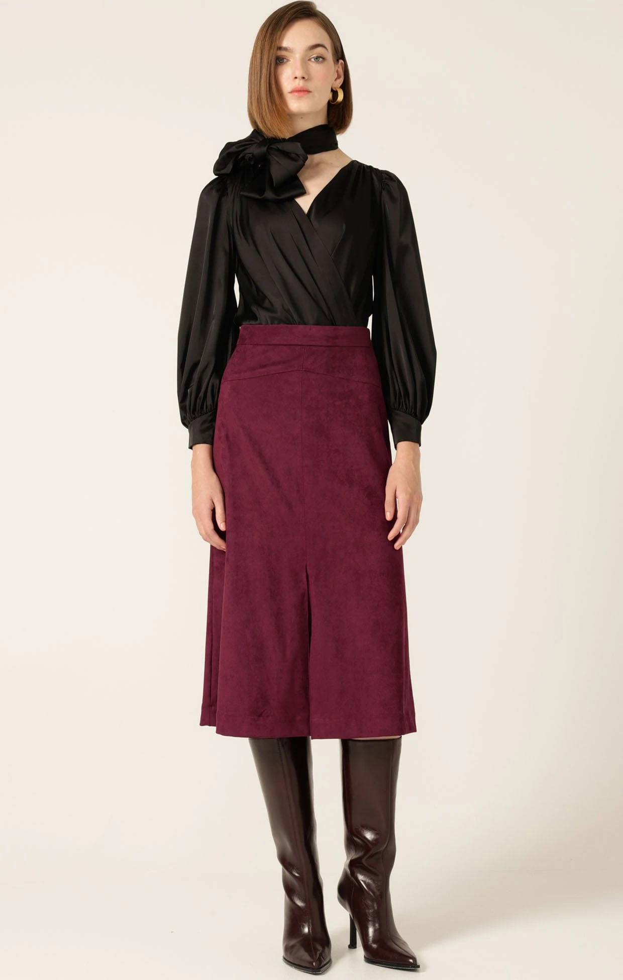 SUEDE A-LINE MIDI SKIRT 7 SUEDE A-LINE MIDI SKIRT - Image 5