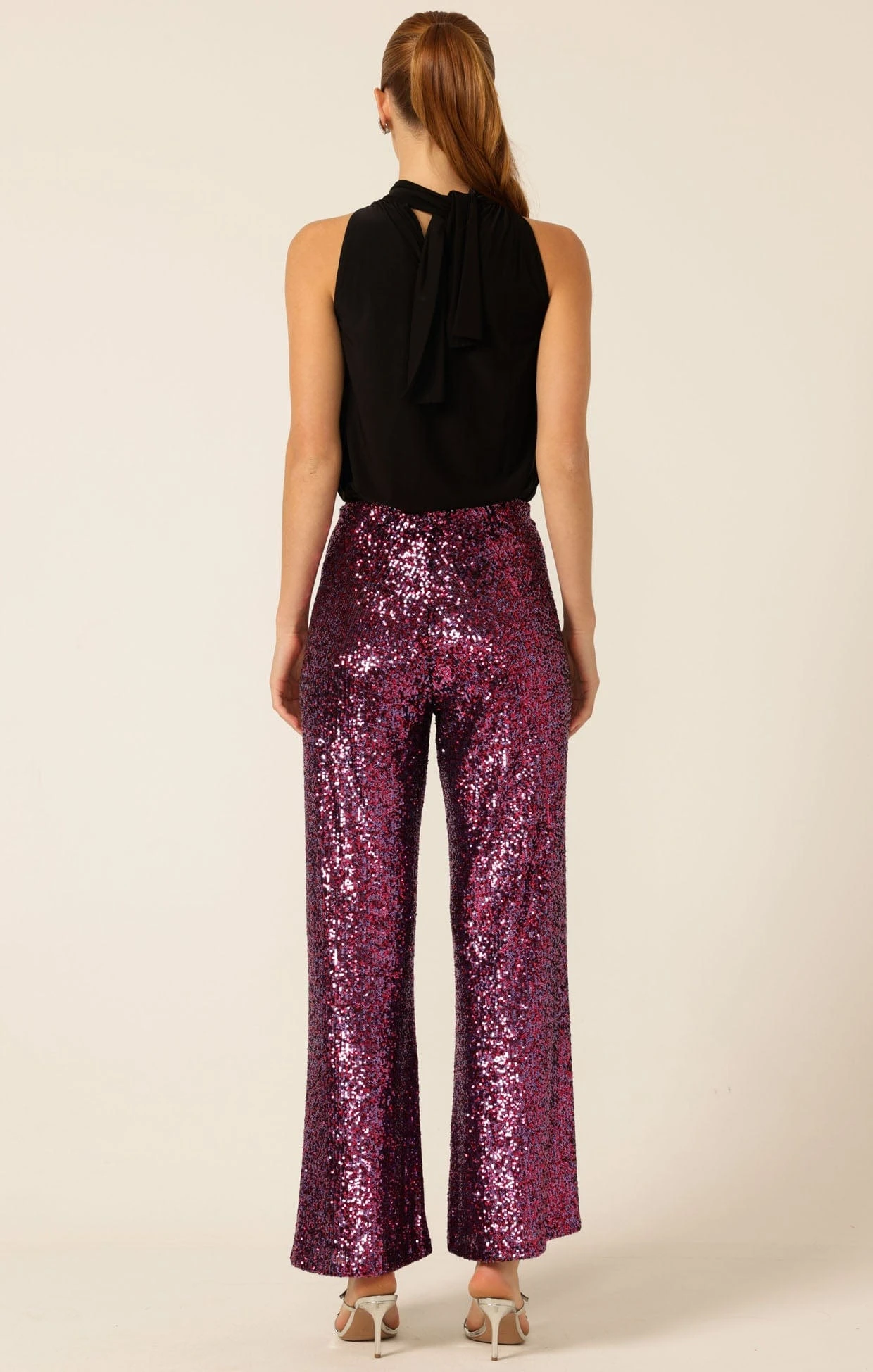 SEQUIN PALAZZO PANT IN PINK MULTI 6 SEQUIN PALAZZO PANT IN PINK MULTI - Image 4
