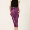 SEQUIN PENCIL SKIRT IN PINK MULTI