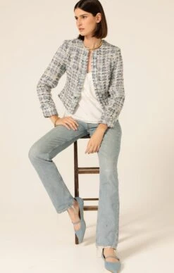 SHIMMERING SHORES JACKET -Clothing Discounts Shop LR SHIMMERINGSHORESJACKETINBLUETWEED42 MADIA25