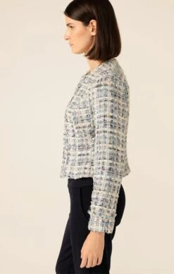 SHIMMERING SHORES JACKET -Clothing Discounts Shop LR SHIMMERINGSHORESJACKETINBLUETWEEDWITHTAPEREDLEGPANTINNAVY31 MADIA25