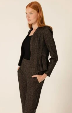 VICTOR PEPLUM JACKET 19 VICTOR PEPLUM JACKET -Clothing Discounts Shop LR VICTORJACKETANDVICTORPANTINBRONZEBLACK37 JULIASKC25