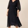 VIVIENNE WRAP DRESS 1 VIVIENNE WRAP DRESS -Clothing Discounts Shop LR VIVIENNEWRAPDRESSINNAVYSPARKLECURVE17 BLC25