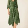 WONDERLAND MIDI WRAP DRESS IN EMERALD POPPY 1 WONDERLAND MIDI WRAP DRESS IN EMERALD POPPY -Clothing Discounts Shop LR WONDERLANDWRAPMIDIDRESSINEMERALDPOPPY67 HAYSS25