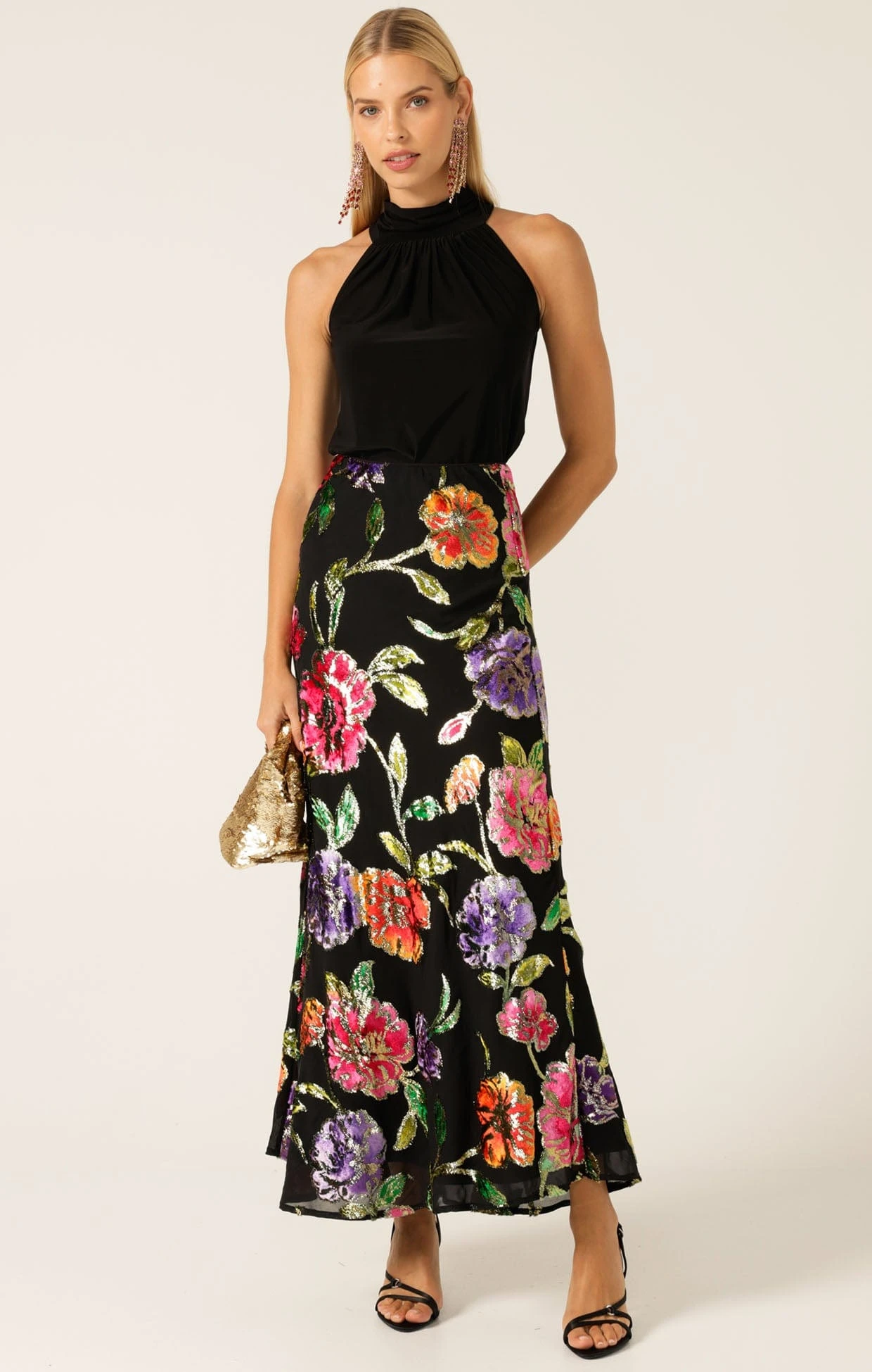 NIGHT FLOWER BIAS SKIRT 4 NIGHT FLOWER BIAS SKIRT - Image 2