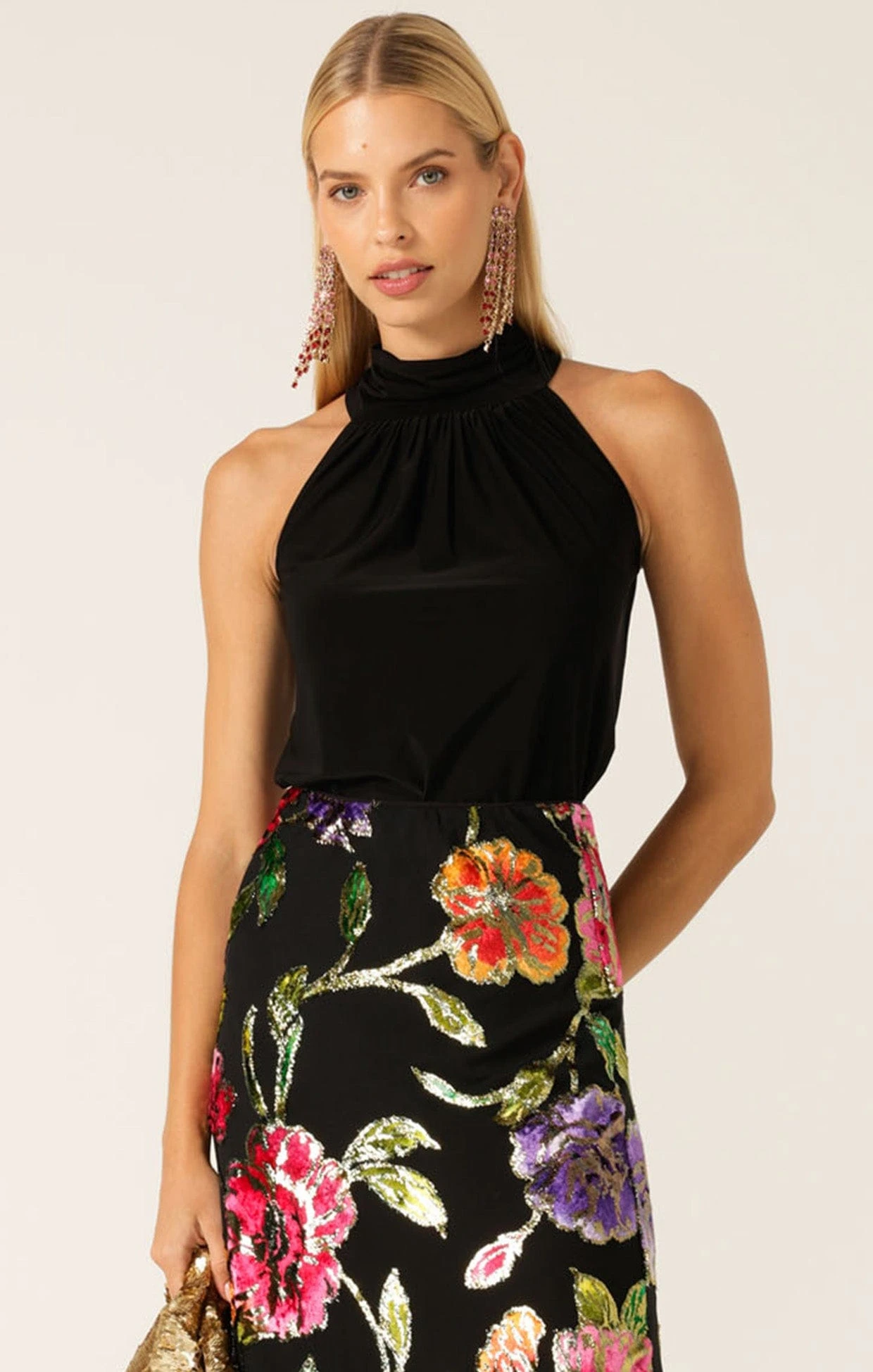 HIGH NECK TIE TOP IN BLACK 3 HIGH NECK TIE TOP IN BLACK