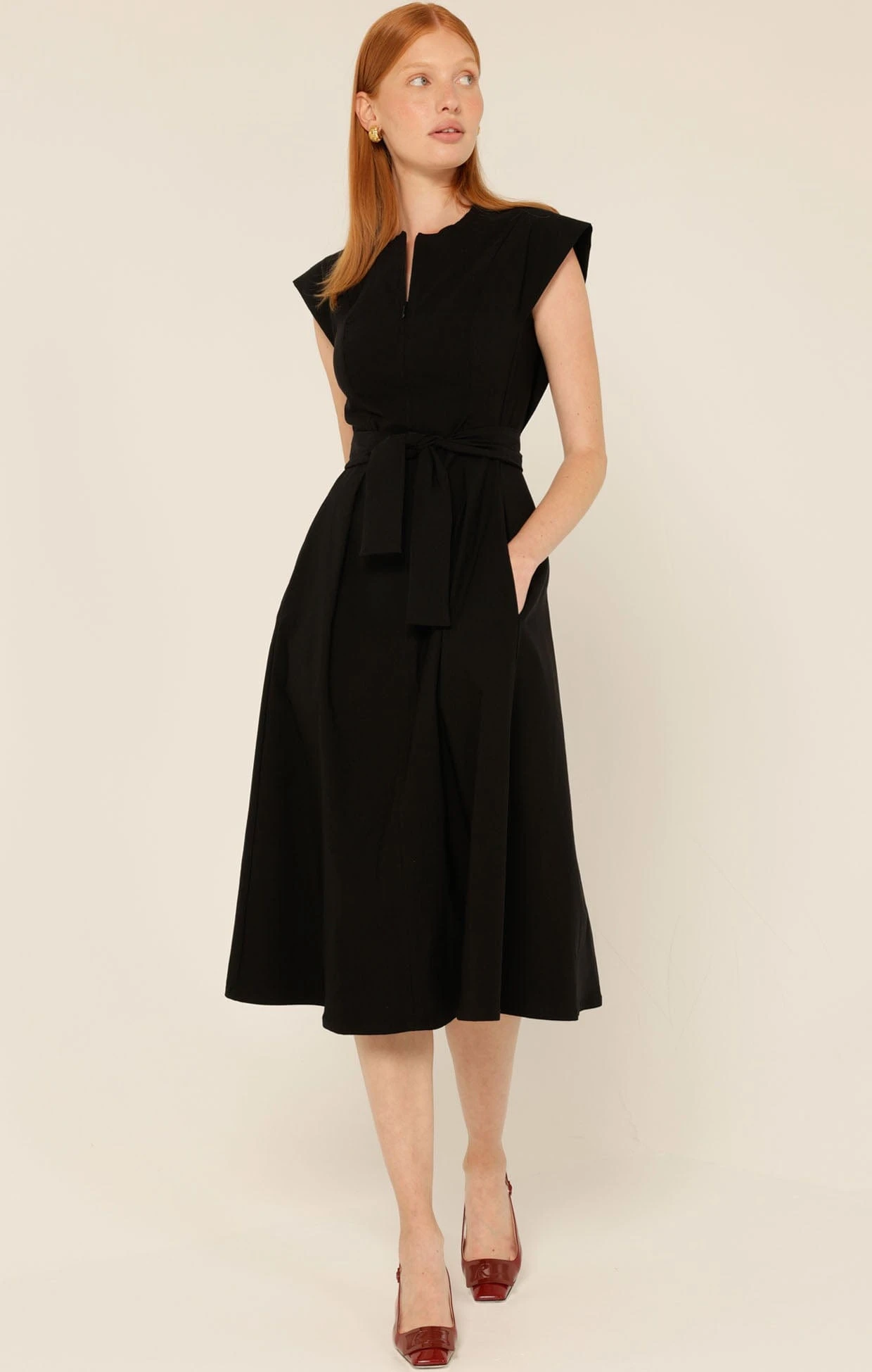 ZIP FRONT FIT AND FLARE DRESS 3 ZIP FRONT FIT AND FLARE DRESS