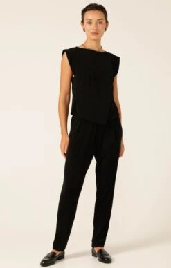 PLEATED SHELL TOP 14 PLEATED SHELL TOP -Clothing Discounts Shop PLEATEDSHELLTOPINBLACKWITHJERSEYDRAPEPANTINBLACK 7 MIASKW25