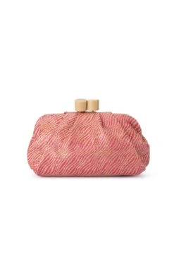ADDISON WOVEN CLUTCH BAG IN PINK