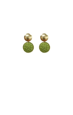 ANNA DROP EARRINGS IN GREEN GOLD