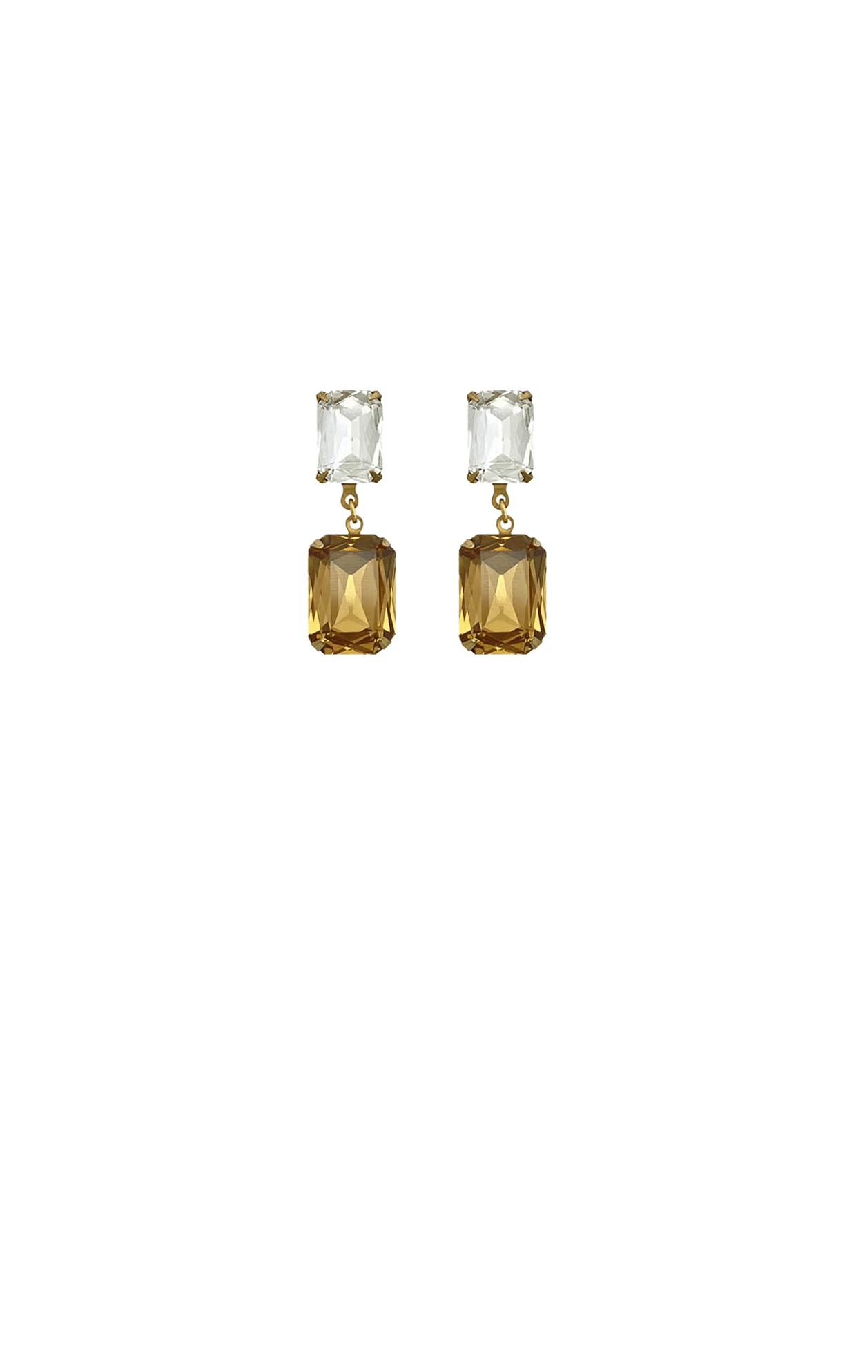 ARABELLA DROP EARRINGS IN CRYSTAL AMBER 2 ARABELLA DROP EARRINGS IN CRYSTAL AMBER