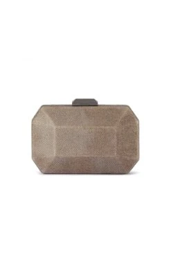 AVERY FACETED CLUTCH IN BRONZE