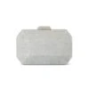 AVERY FACETED CLUTCH IN SILVER