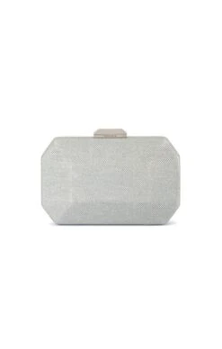AVERY FACETED CLUTCH IN SILVER