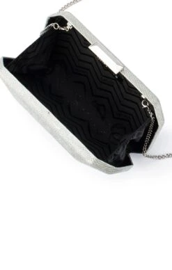 AVERY FACETED CLUTCH IN SILVER -Clothing Discounts Shop avery faceted clutch in silver bags 1168357826