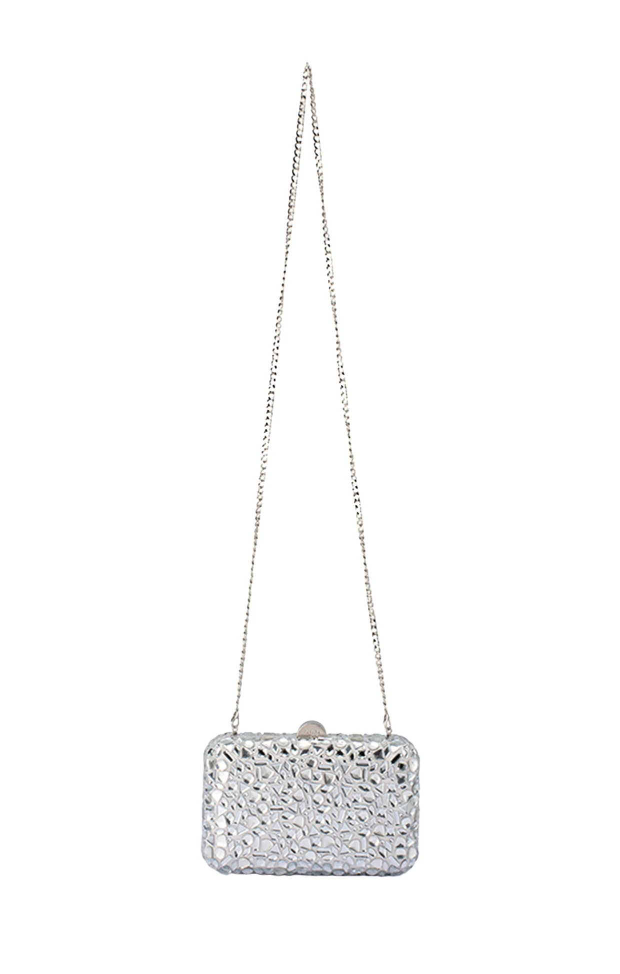AVIVA CRYSTAL CLUTCH BAG IN SILVER 4 AVIVA CRYSTAL CLUTCH BAG IN SILVER - Image 2