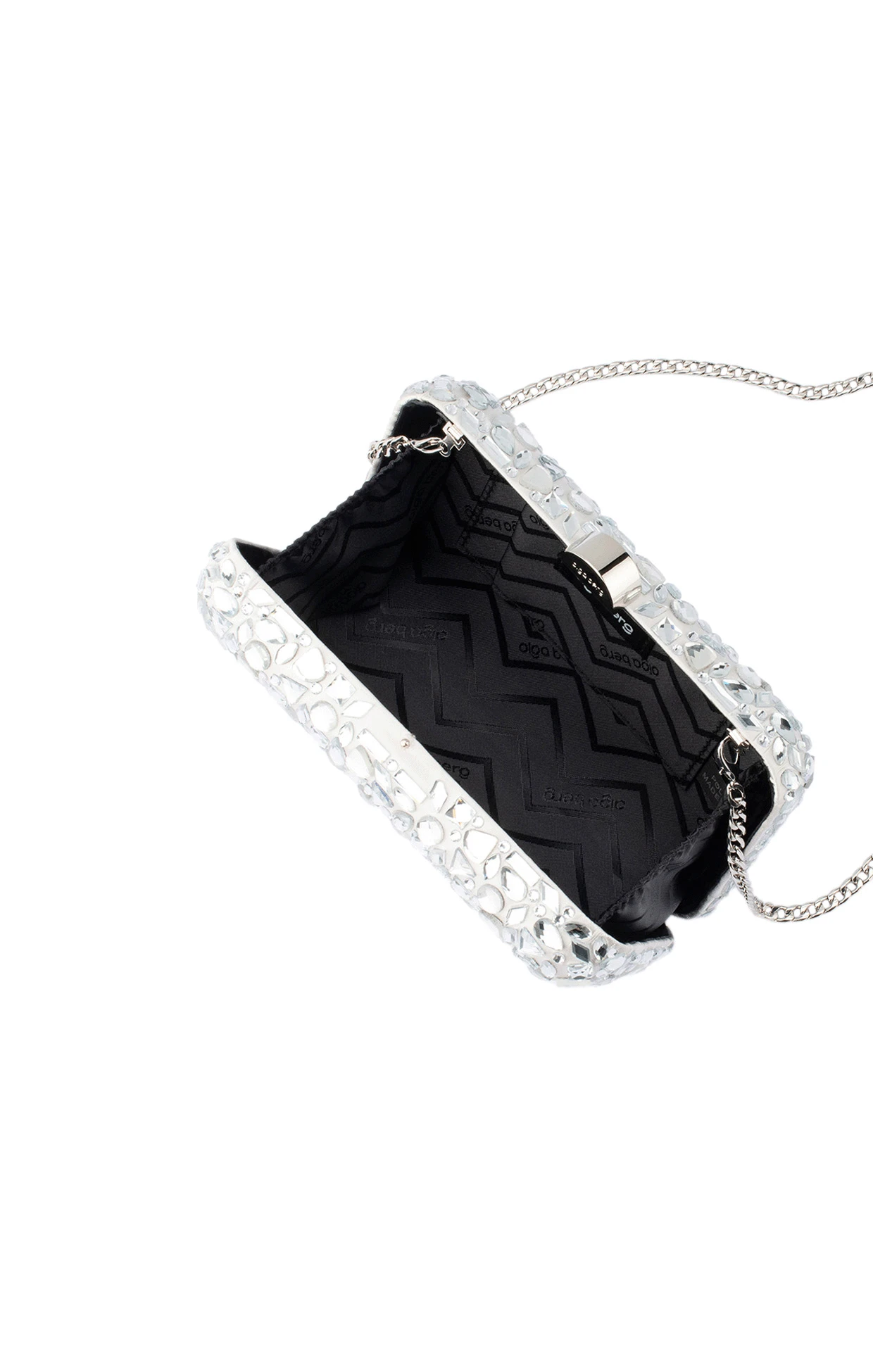 AVIVA CRYSTAL CLUTCH BAG IN SILVER 6 AVIVA CRYSTAL CLUTCH BAG IN SILVER - Image 4