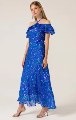 BLUE BIRD BIAS DRESS