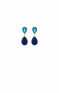 BRIAR DROP EARRINGS IN AQUA AND NAVY