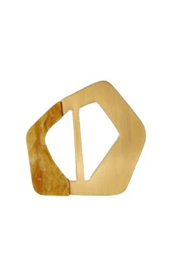 BUCKLE ACCESSORY IN GOLD AND AMBER