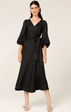 CHATEAU WRAP DRESS IN BLACK 10 CHATEAU WRAP DRESS IN BLACK -Clothing Discounts Shop chateau wrap dress in black dresses 41419684380921