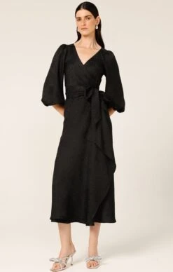 CHATEAU WRAP DRESS IN BLACK 12 CHATEAU WRAP DRESS IN BLACK -Clothing Discounts Shop chateau wrap dress in black dresses 41419684610297