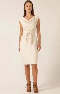 CHECKER COWL DRESS IN OATMEAL 16 CHECKER COWL DRESS IN OATMEAL -Clothing Discounts Shop checker cowl dress in oatmeal dresses multi occasion 1153009244