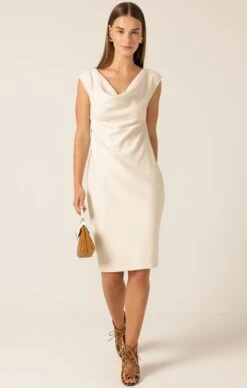 CHECKER COWL DRESS IN OATMEAL 14 CHECKER COWL DRESS IN OATMEAL -Clothing Discounts Shop checker cowl dress in oatmeal dresses multi occasion 1153009245