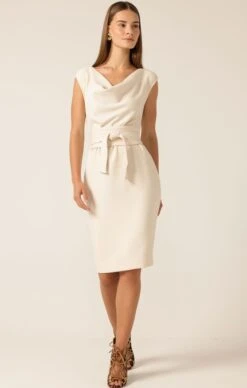 CHECKER COWL DRESS IN OATMEAL 13 CHECKER COWL DRESS IN OATMEAL -Clothing Discounts Shop checker cowl dress in oatmeal dresses multi occasion 1153009248