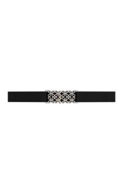 DECORATIVE CLASP BELT IN BLACK AND SILVER
