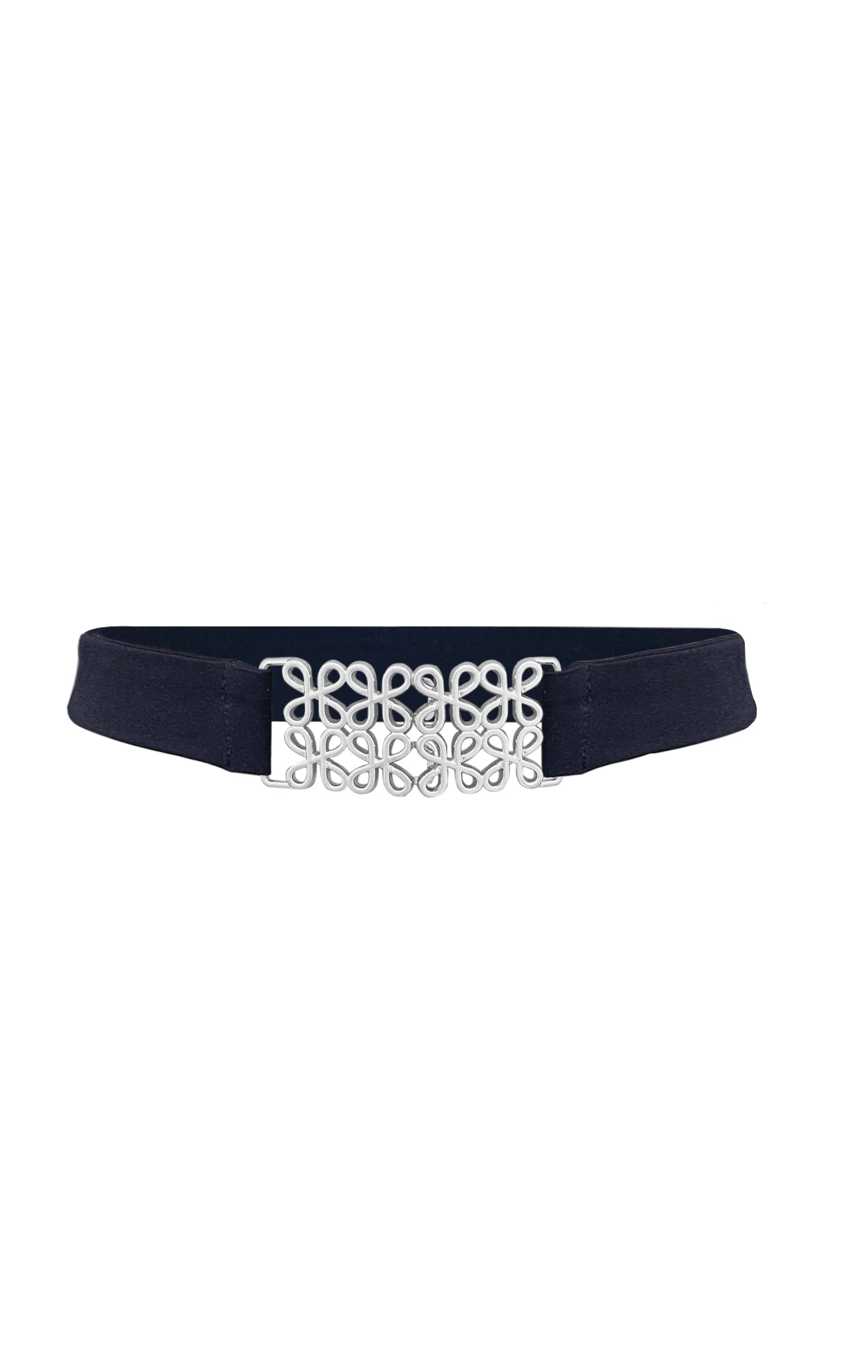 DECORATIVE CLASP BELT IN NAVY AND SILVER 4 DECORATIVE CLASP BELT IN NAVY AND SILVER - Image 2