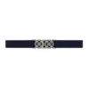 DECORATIVE CLASP BELT IN NAVY AND SILVER 1 DECORATIVE CLASP BELT IN NAVY AND SILVER -Clothing Discounts Shop decorative clasp belt in navy and silver belts 44634729578745