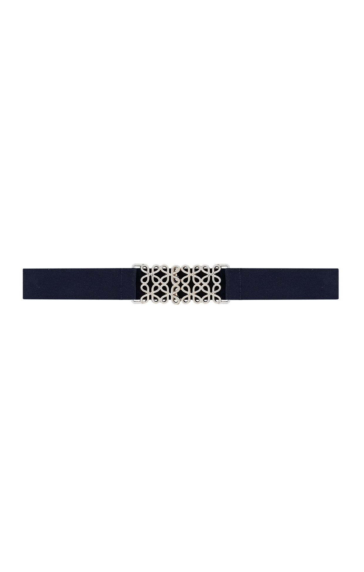 DECORATIVE CLASP BELT IN NAVY AND SILVER 3 DECORATIVE CLASP BELT IN NAVY AND SILVER